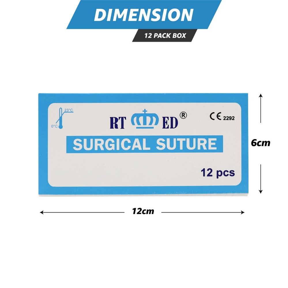 4/0 Silk Suture Practice Thread Kit Sterile Sutures Threads with Needle 12 Pack