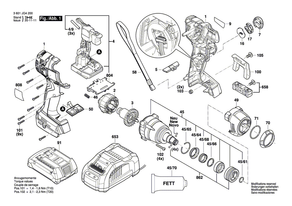 New Bosch 1600A01N0V Sleeve assembly
