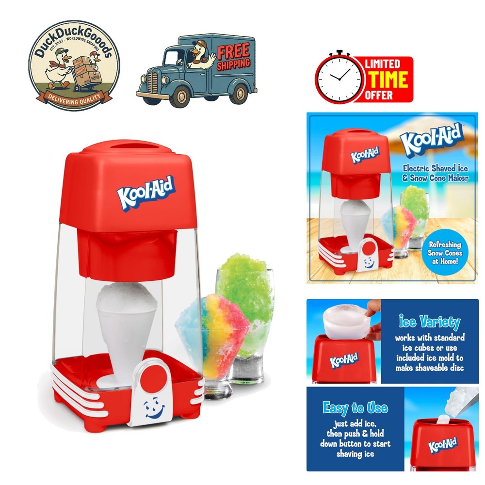 Efficient Shaved Ice Machine with Stainless Steel Blades - Include Ice Molds!