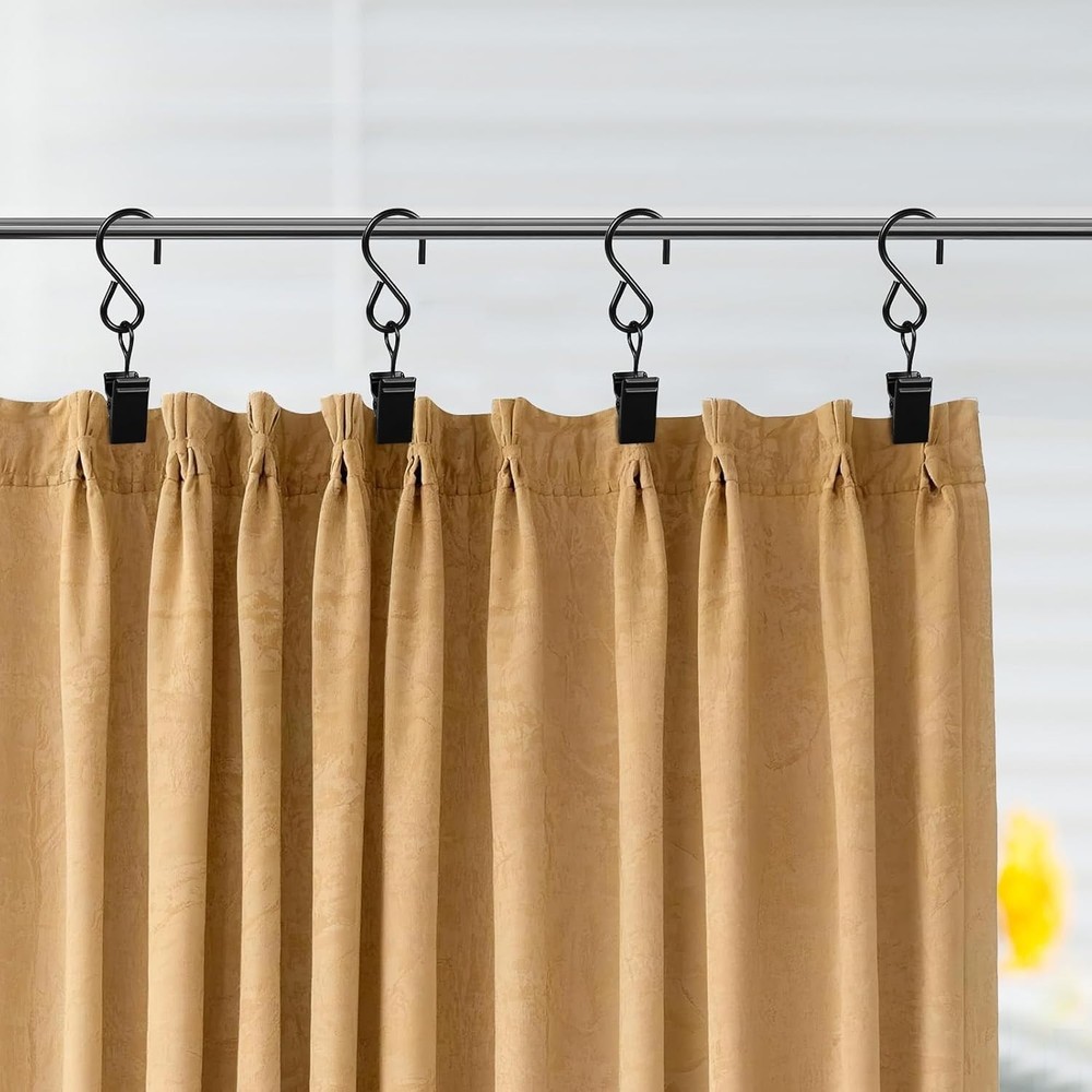 46 Pack Curtain Hooks Metal Clips, Light Clips for outside String Lights Curtain