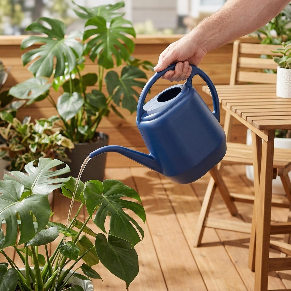 Plastic Watering Can Blue 1 Gallon