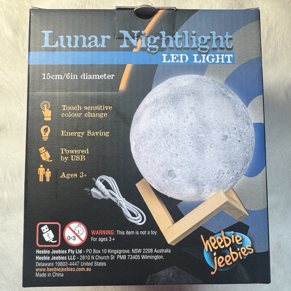 Heebie Jeebies Moon Lunar Night Light LED Light Touch Sensitive Color Change New
