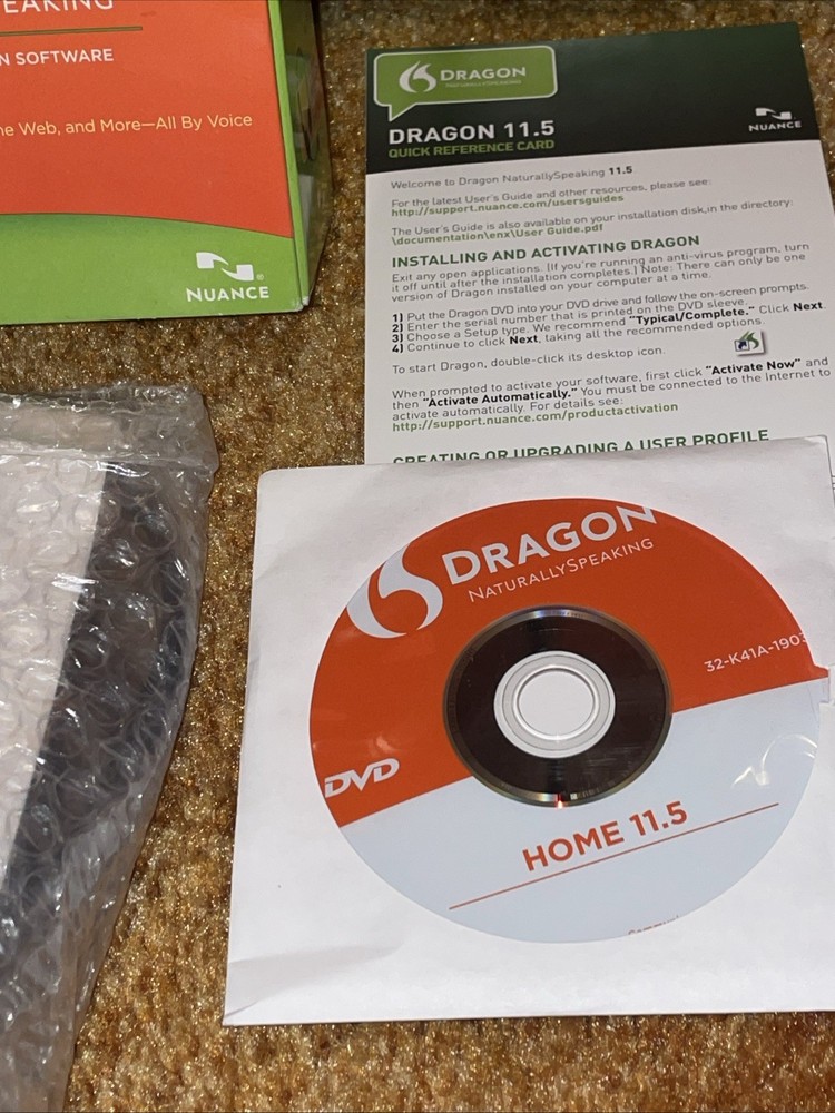 Dragon Naturally Speaking Home Version 11 With Head Set