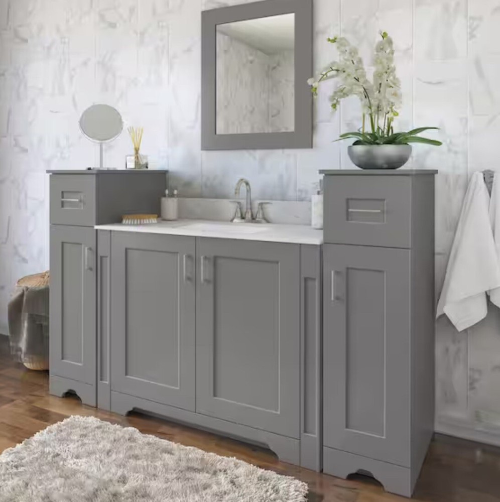 Hawthorne 24 in. W x 30 in. H Rectangular Vanity Mirror Twilight Gray
