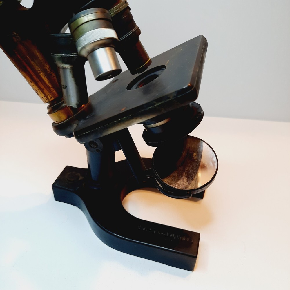 ANTIQUE BRASS BAUSCH & LOMB Optical Co MICROSCOPE 1897