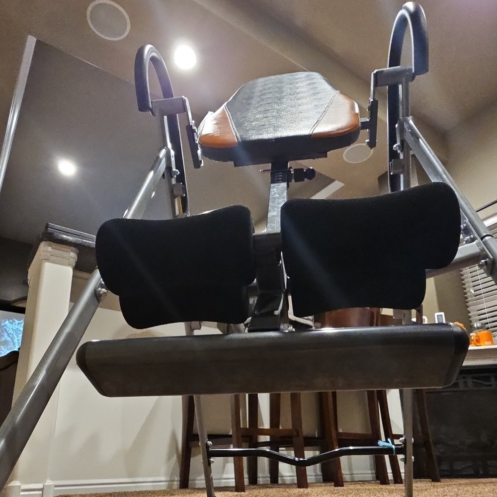 Elite Fitness Adjustable Foldable Padded Inversion Table Black Orange Silver