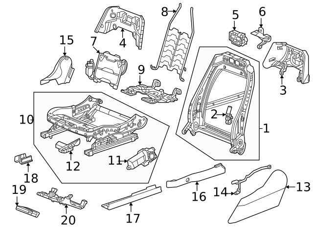 Genuine GM Seat Back Panel Bracket 13553147