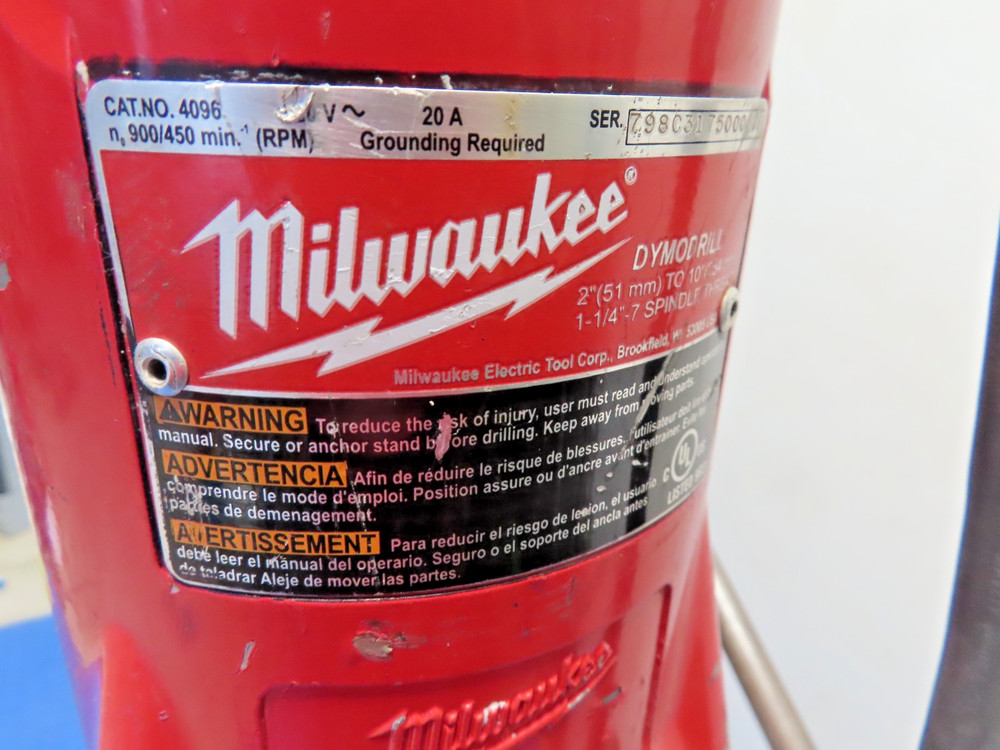 Milwaukee 4096 Core Drill Rig Stand And Bit