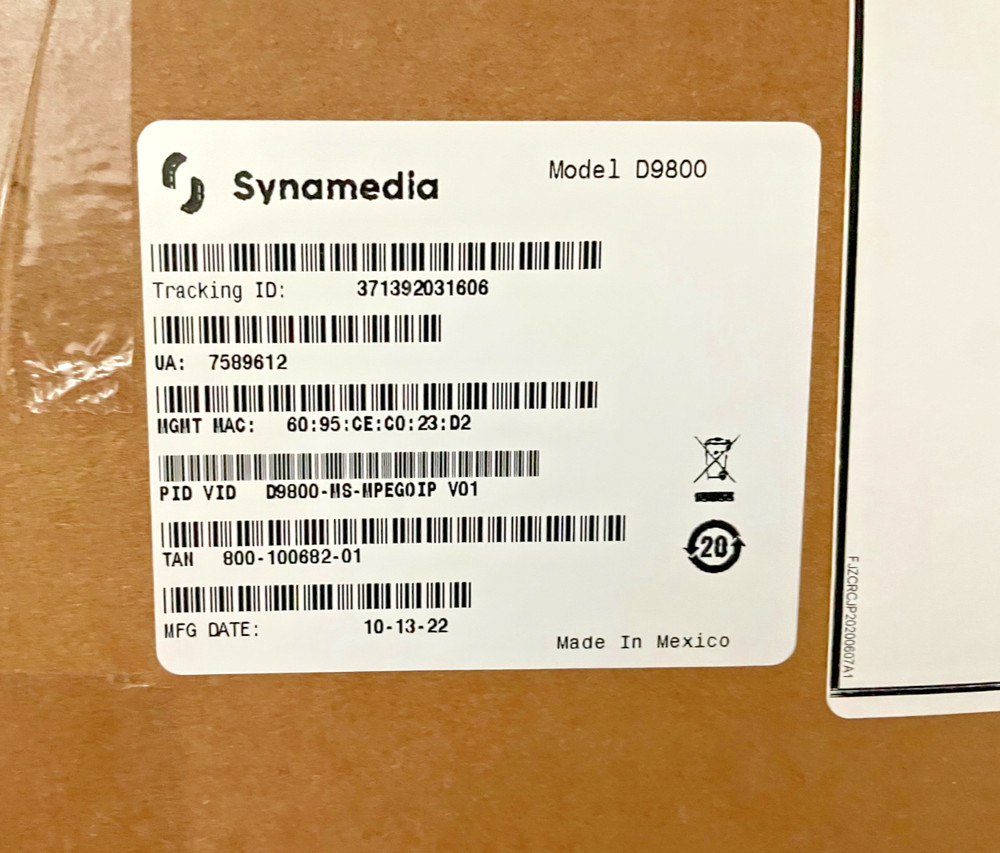 D9800-MS Synamedia-Sealed Box New