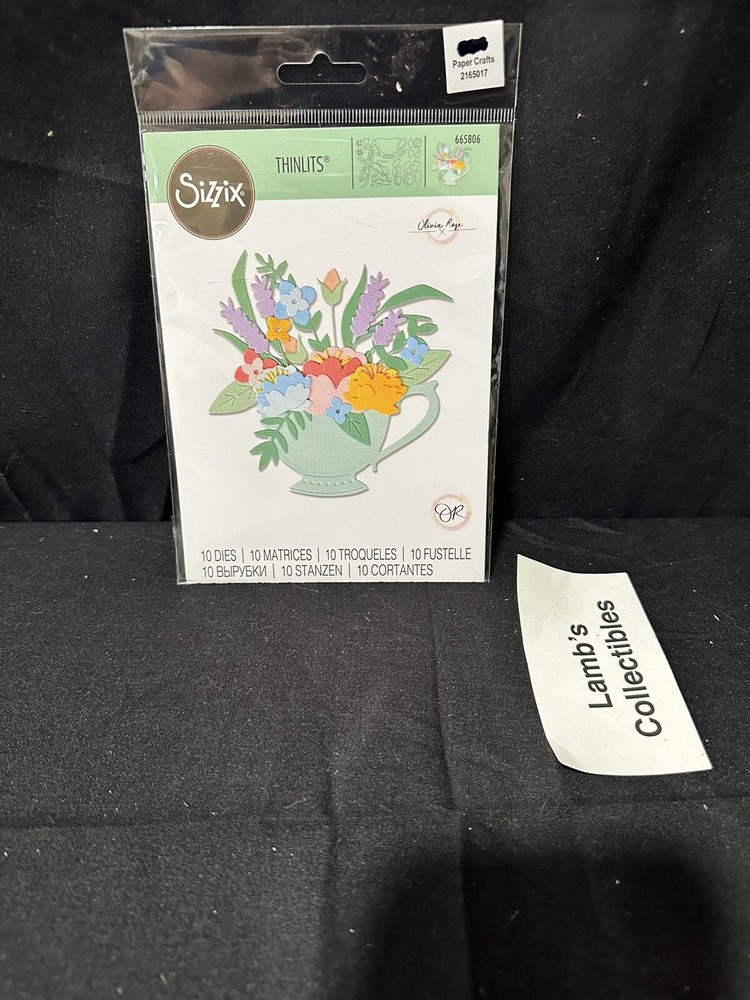 Sizzix Thinlits Tea Time 10 dies Ellison Educational Equip Scrapbooking 665806