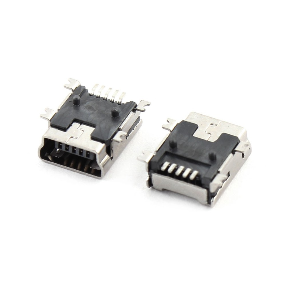 Replacement Mini USB Type B Female 5 Pin PCB Board Mount Jack Connector 100Pcs
