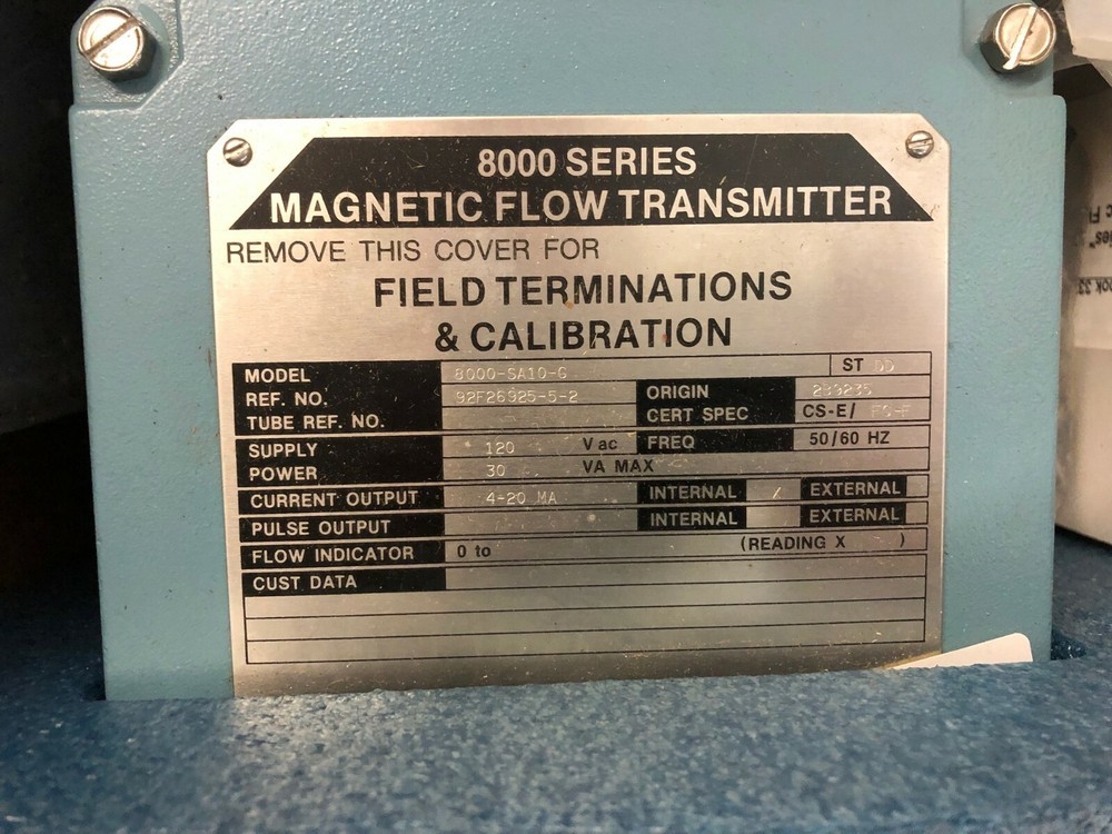 Foxboro Magnetic Flow Transmitter 8000-SA10-G