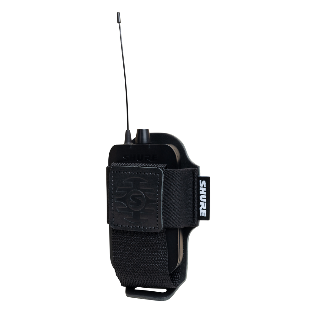 Shure by Gator Premium Black Leather Wireless Bodypack Transmitter Pouch
