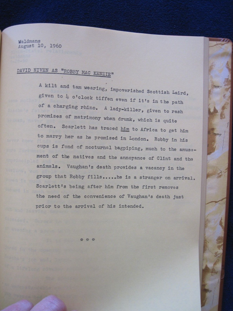 ORIGINAL SCRIPT - HATARI! by FRANK & TOM WALDMAN - JOHN WAYNE FILM