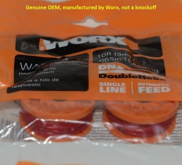 2 pack Genuine WORX WA0004 Replacement Spool Line