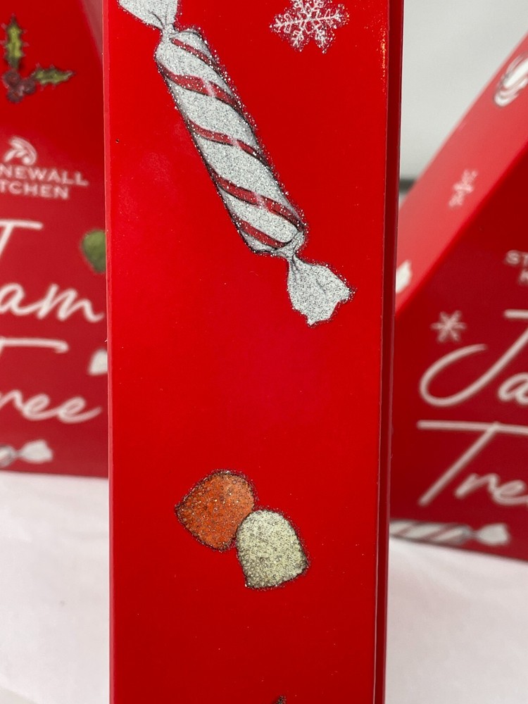 (3) EMPTY Christmas Tree Shape Gift Boxes Stonewall Kitchen 8" x 6"