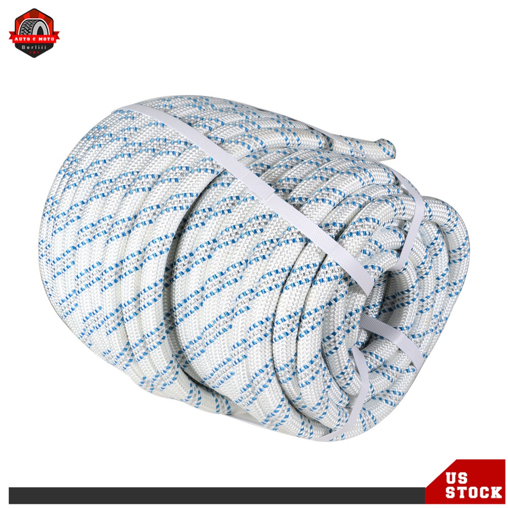 3/4in x150ft Arborist Bull Rope Pulling Rigging Line Double Braid Polyester Rope