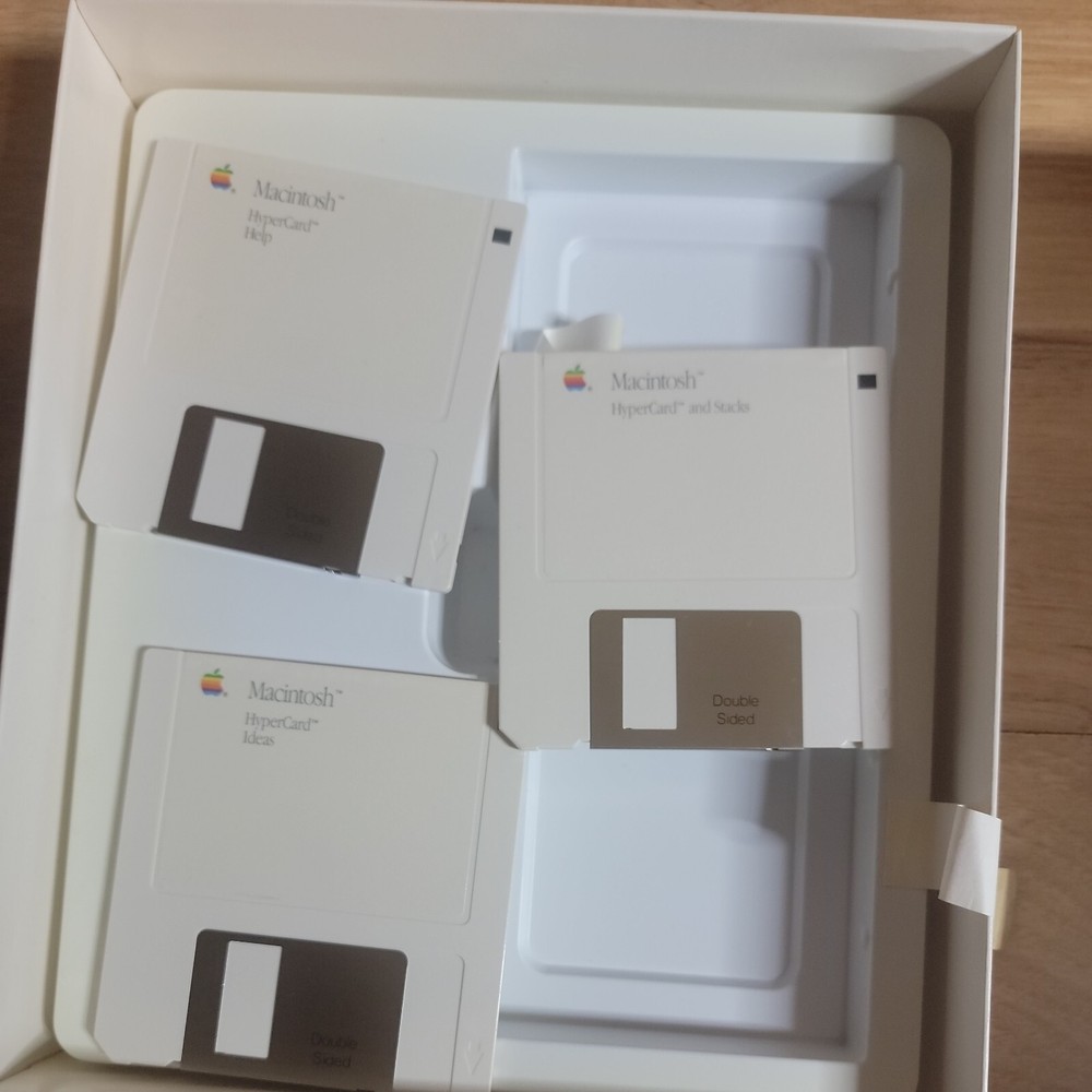 Vintage 1987 Apple Computer Macintosh HyperCard Stacks Ideas Help Floppy Disks