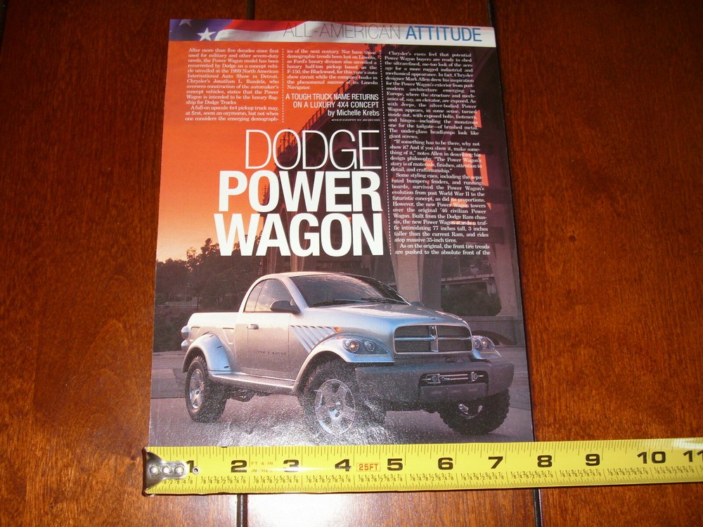 1999 DODGE POWER WAGON CONCEPT TRUCK ORIGINAL ARTICLE