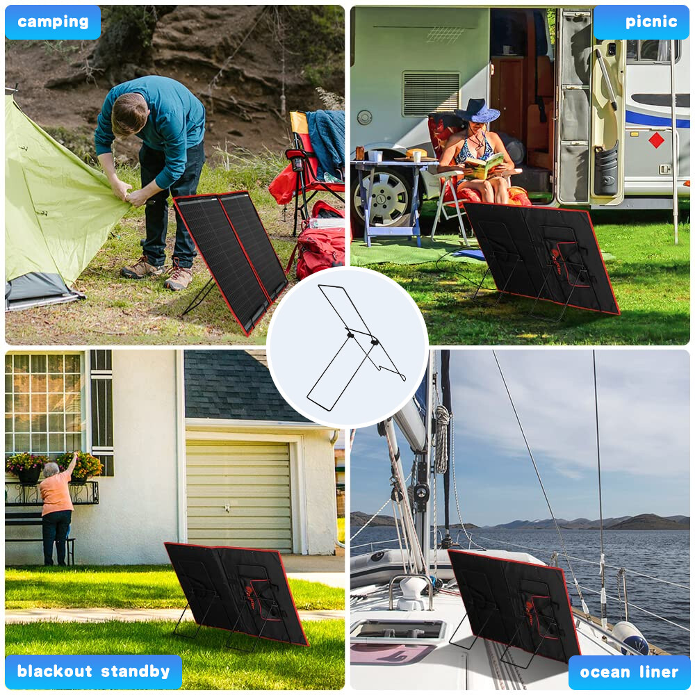 Pair Solar Panel Fixed Bracket Mount Portable Foldable Carbon Steel Bracket