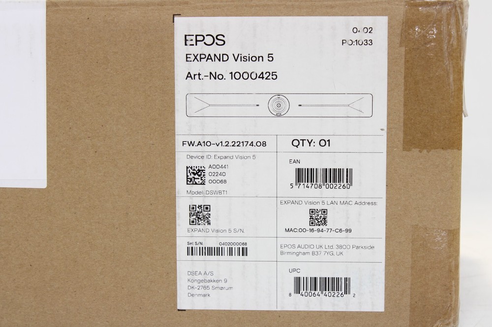 EPOS 1000425 Expand Vision 5 Bundle Video Bar Collaboration Conferencing Device