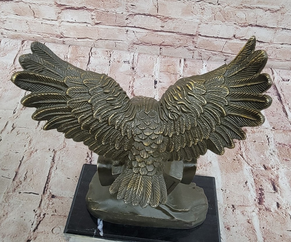 Bronze Unity Eagle Sculpture Limited Edition Handshake Symbol Home Office