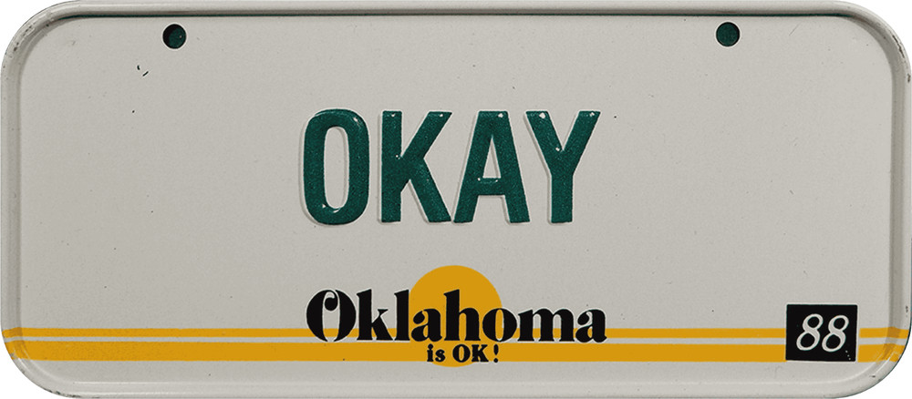 1988 Post Cereal OKLAHOMA Miniature License Plate