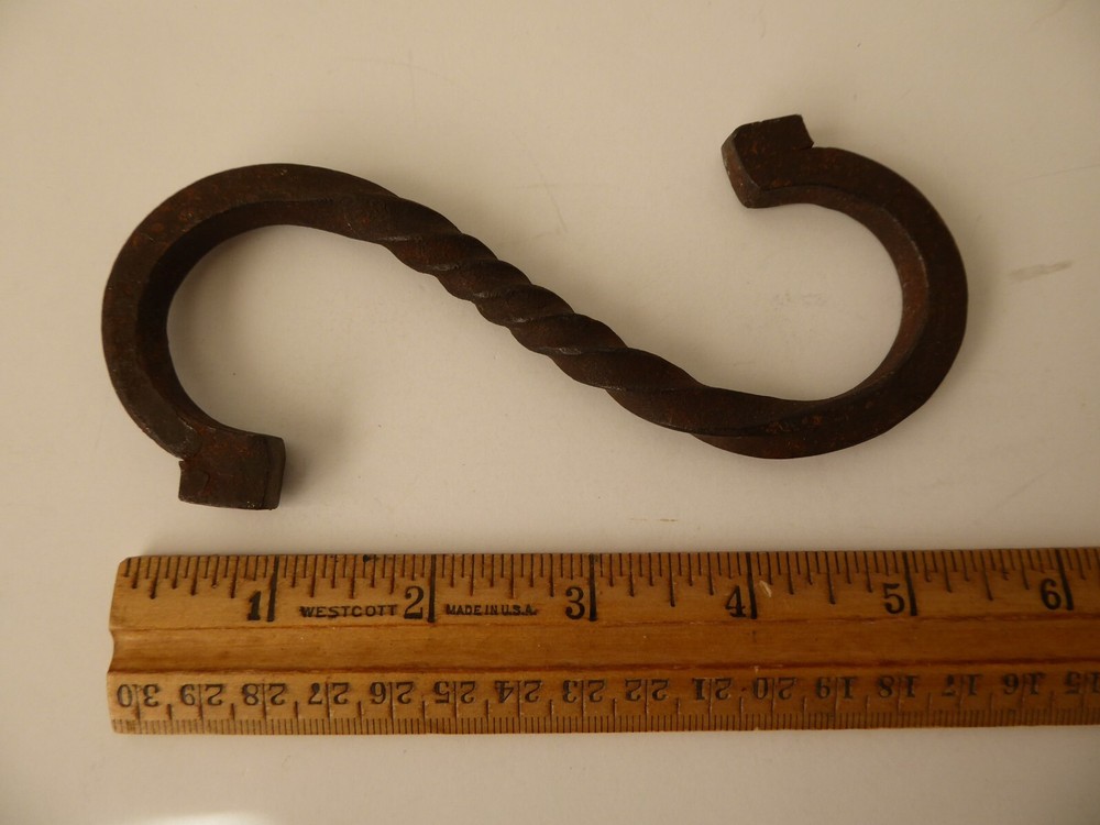 Antique Forged Iron S Hook twisted