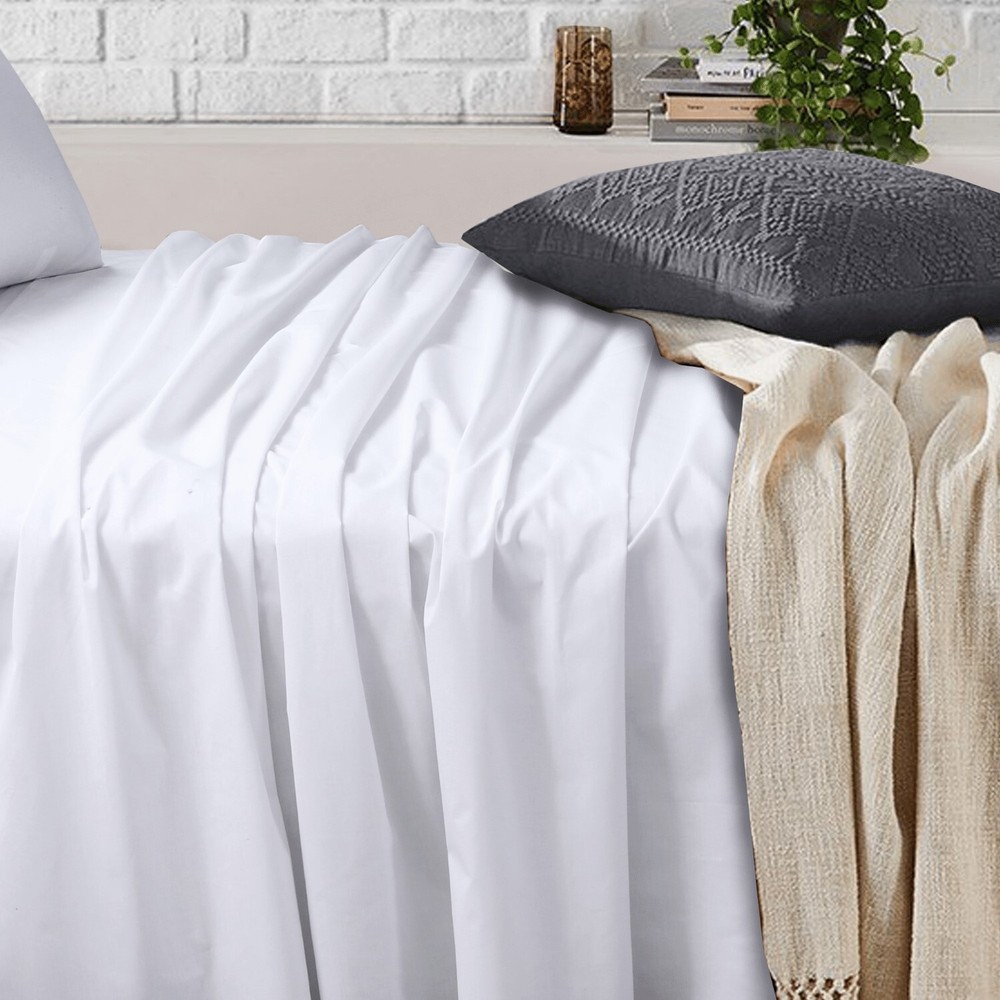 Bed Sheets Cotton Rich Single Double King Queen King Single Flat Fitted Sheet