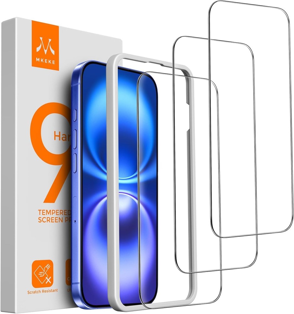 3 Pack Screen Protector for iPhone 16/ iPhone 15 6.1", [9H+ Tempered Glass][Easy