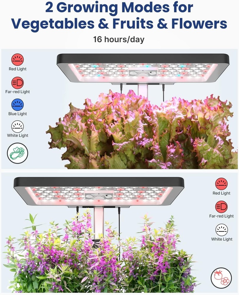 Hydroponics Growing System Kit 12 Pods with Adjustable LED, Ideal Gift for Ga...