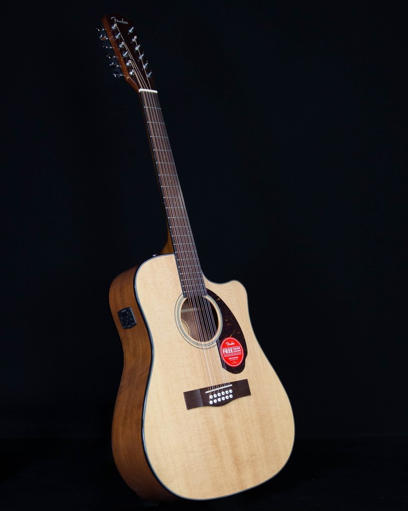 Fender CD-140SCE 12-String, Walnut FB, Natural with Case