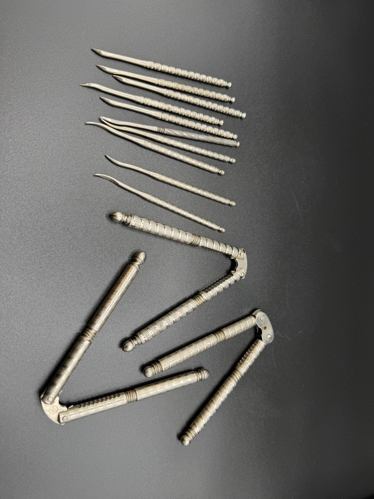 Vintage 3 Nutcracker & 10 Picks Set Shellfish Crab Lobster Tool Set