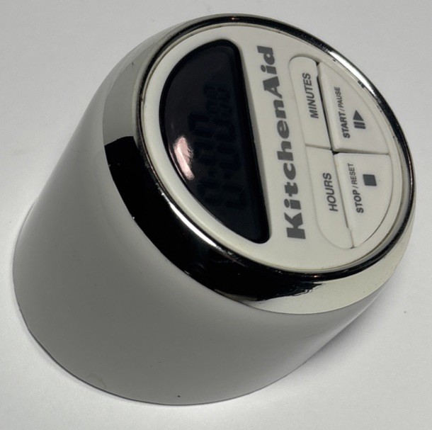 KitchenAid Digital Timer White and Chrome - TESTED & WORKS! Battery Operated