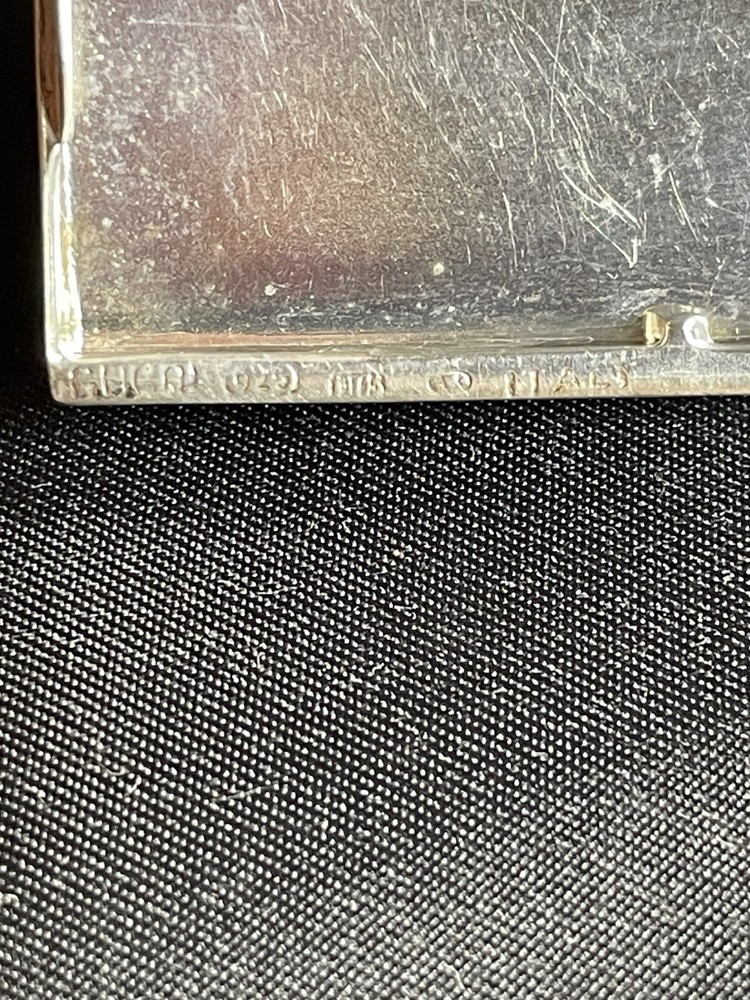 Vintage GUCCI Sterling Red & Green Stripe Small Rectangular Box Calling Cards
