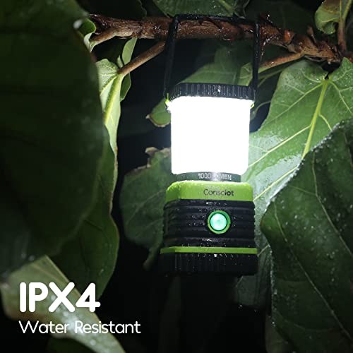 LED Camping Lantern, Battery Powered LED Lantern 1 Pack Light Green