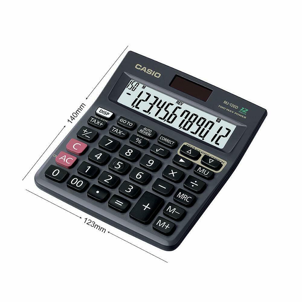 Casio MJ-120D Standard Function Desktop Calculator 12 Digits Solar and Battery