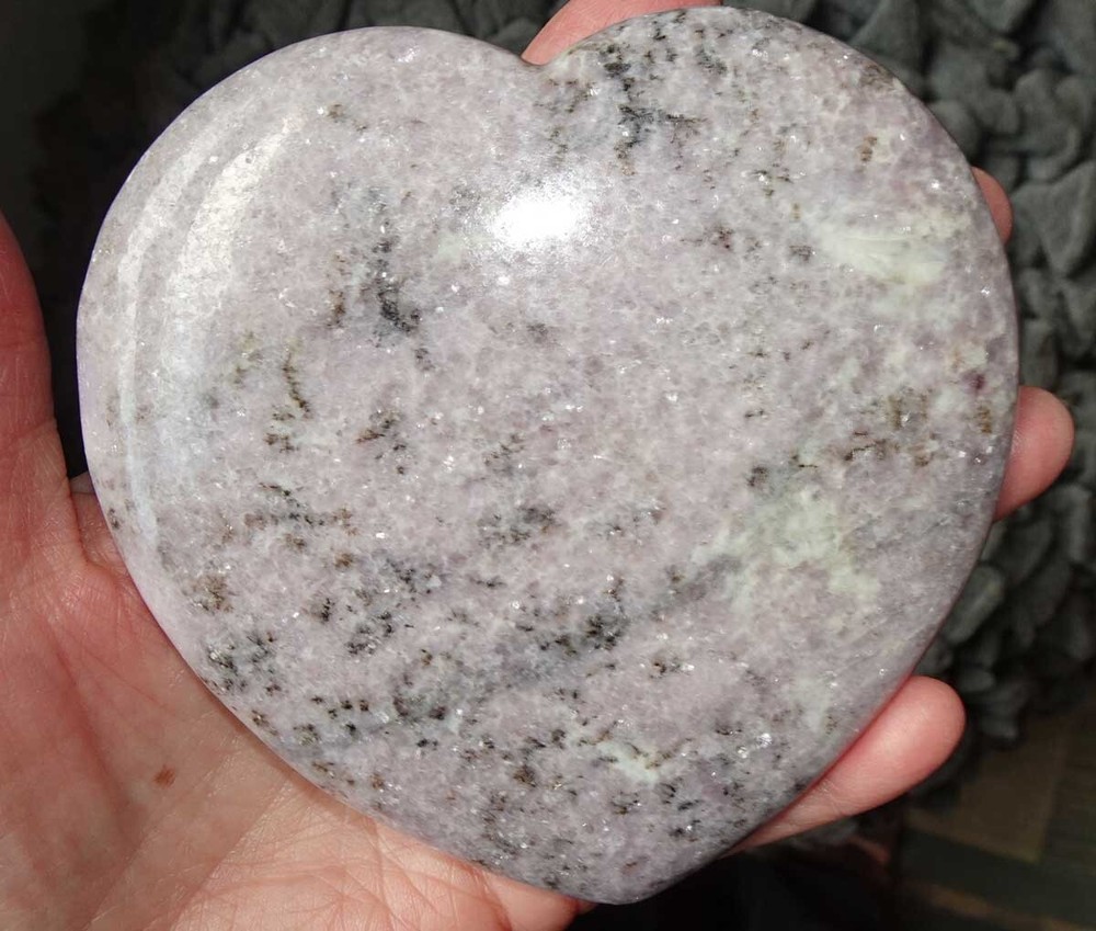 Lepidolite Large Heart Stone sc477