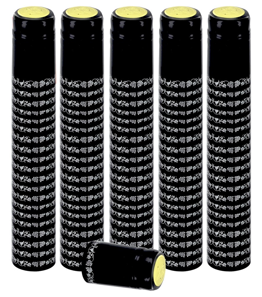 Home Brew Ohio Black With Silver Grapes PVC Shrink Capsules 8000 count