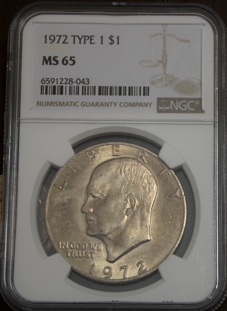 1972 Type 1 Eisenhower "Ike" Dollar NGC MS 65 Lot 3405