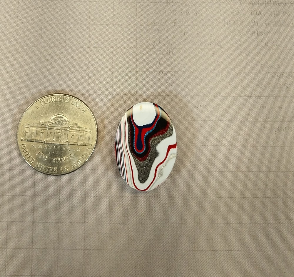 Fordite Cabochon, Domed Oval Happy Agate Studio, EB8