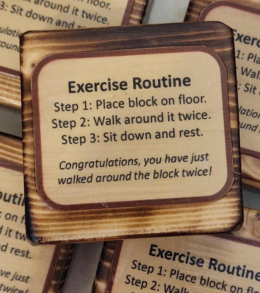 Exercise Routine Block - Gag gift, Christmas present, weight loss