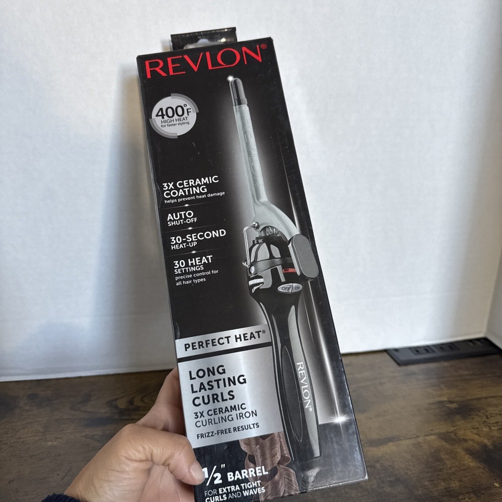 Revlon 1/2” Barrel Ceramic Curling Iron NEW OPEN BOX
