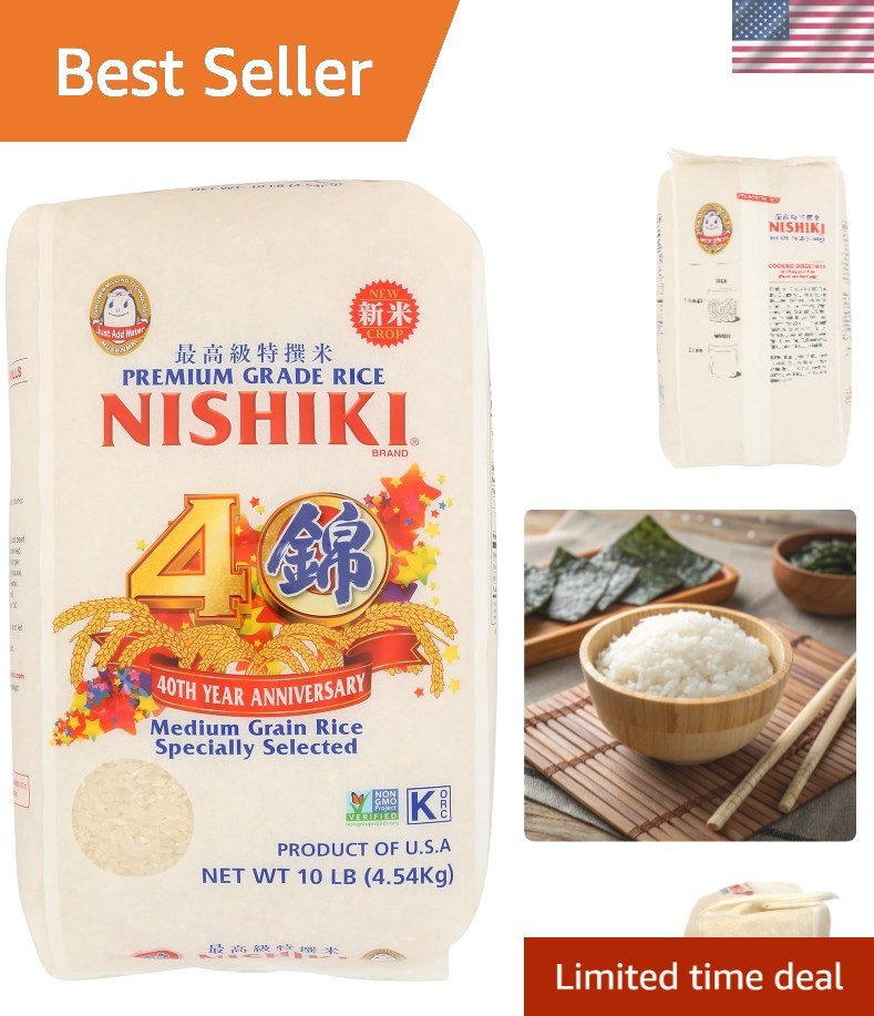 Authentic 10 Lbs Sushi Rice -  Medium Grain for Culinary Perfection