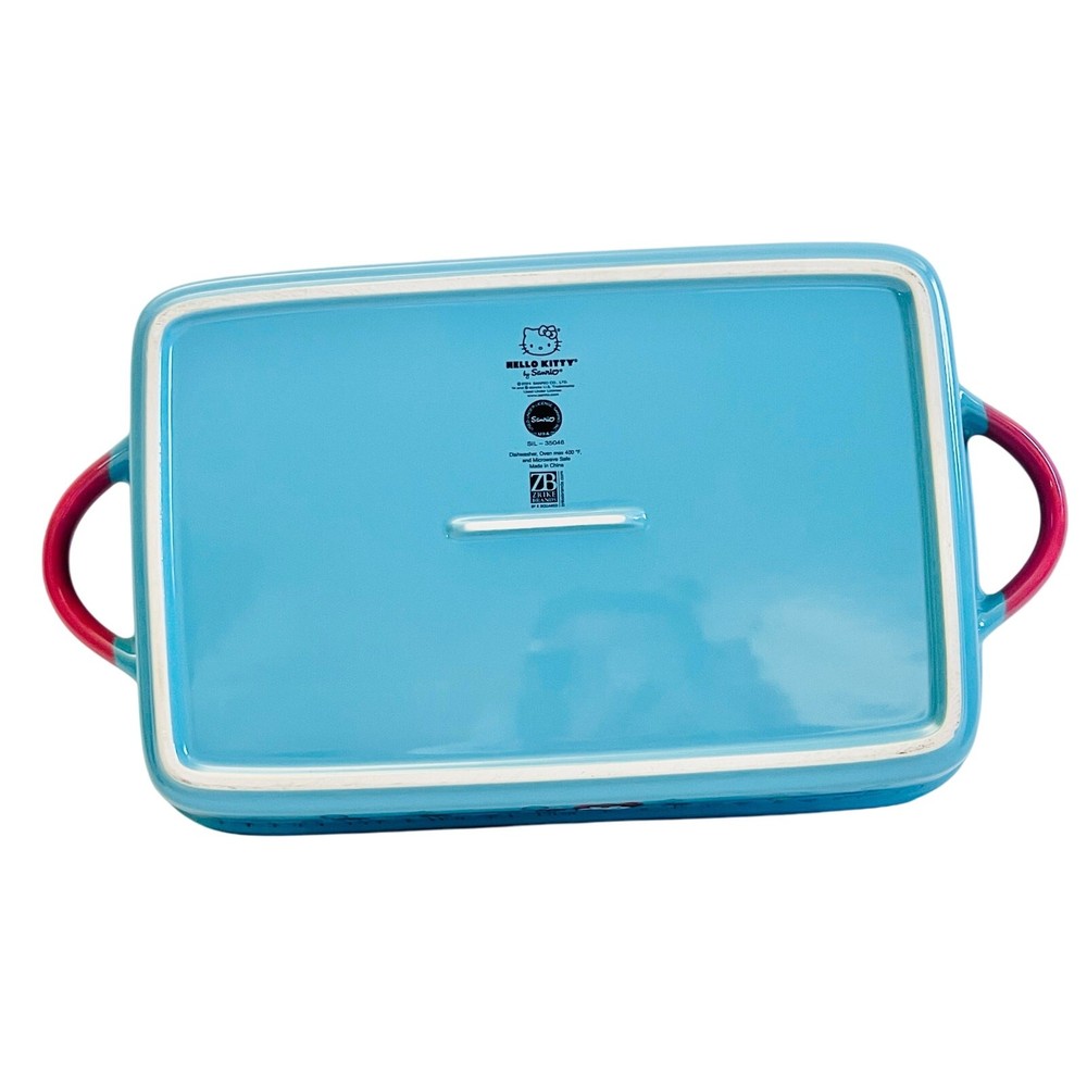 Hello Kitty Rectangular Baking Pan 12x8" Christmas Snow Globe Ceramic Casserole