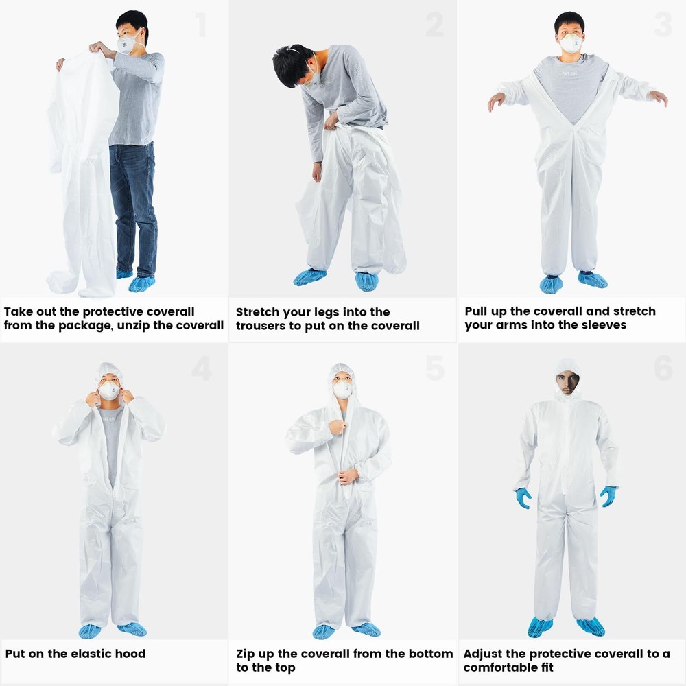 Hazmat Suits Disposable Available In 7 Sizes And 4 Packaging Specifications Disp