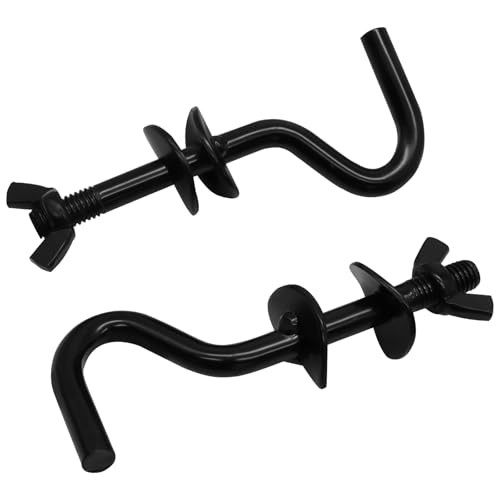 2Pcs Heavy Duty Replacement Hooks Holding Hammock, 3/8 Inch Diameter, Black