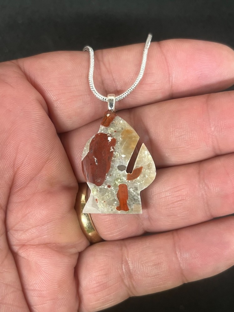 Pudding Stone Pendant Michigan shape