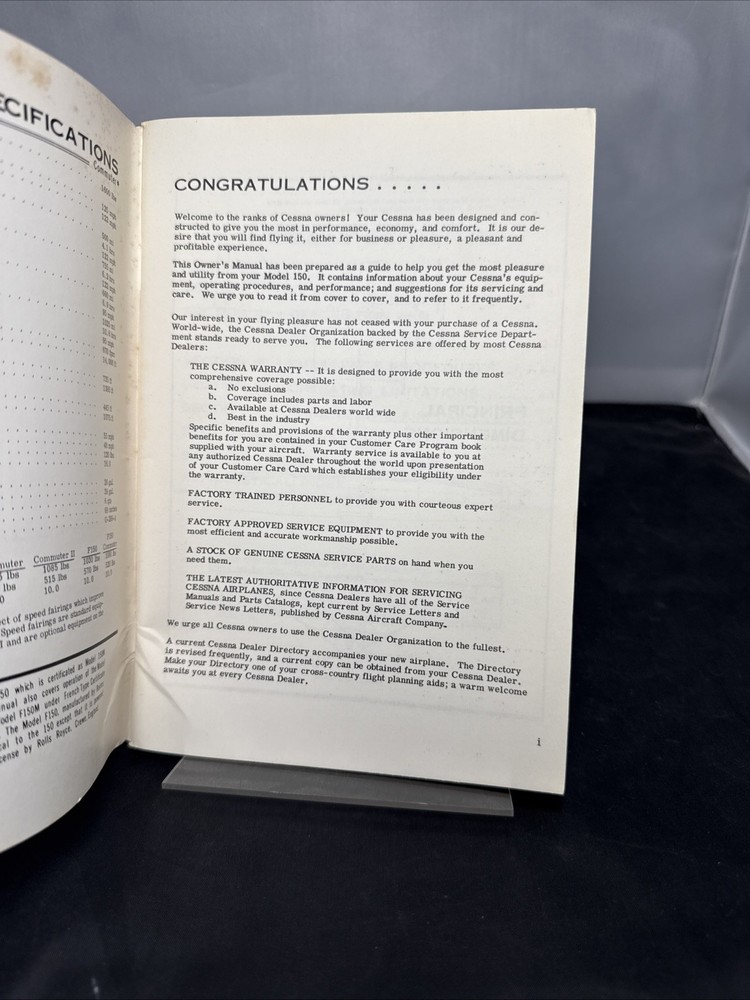 1973 Cessna 150 Owner's Manual Model 150