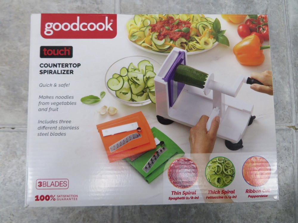 Goodcook 10806 Veggie Spiralizer With Interchangeable Blades, 6" White